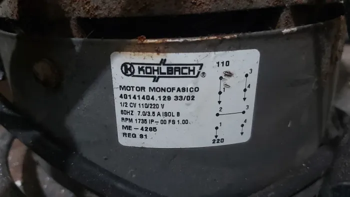 Motor monofasico 1/2 CV