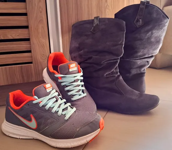 Tênis NIKE e Bota Preta