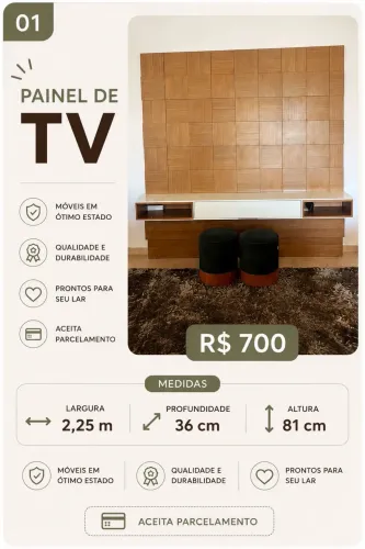 Móveis semi novos - venda individual ou conjunto. Excelente estado