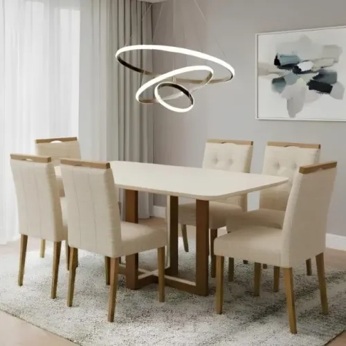 Mesa Jantar Atlas 1,60m 6 Cadeiras - Produto Novo! Pronta Entrega!