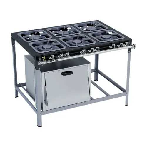 Fogão Industrial a Gás Baixa Pressão 6 Bocas Forno M19 Stori Max Metalmaq