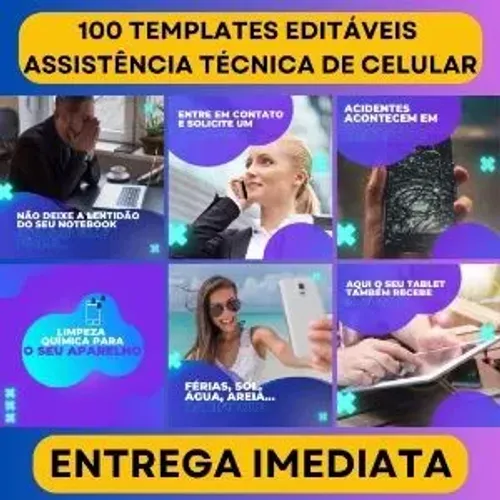 Pack Artes Canva Assistência Técnica Celular