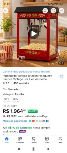 Pipoqueira de bancada