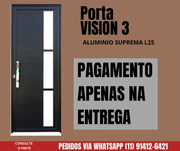 porta cód 873 em aluminio Preto Premium