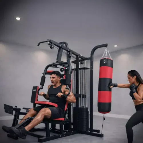 Estação de Musculação Multifuncional com 68kg de Peso Ap Ginastica Academia - E039717