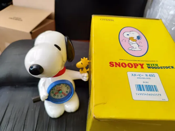 Relógio despertador Snoopy Citizen vintage na caixa anos 80