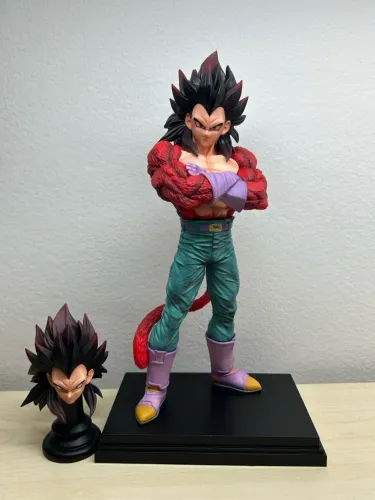 Action figure Vegeta ssj4 - com cabeça extra e base - figura perfeita em detalhes