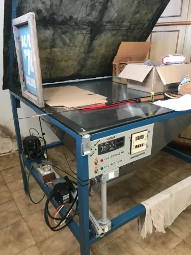 Mesa reveladora a vácuo grande artesanal para estamparia e silk screen