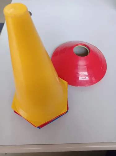 Cone e disco para treino
