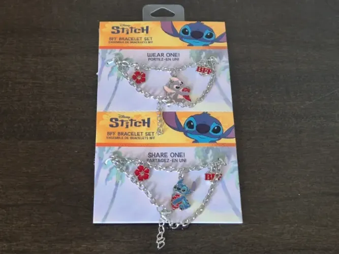 2 Pulseiras Da Amizade. Bracelet Set. Stitch E Angel. Disney