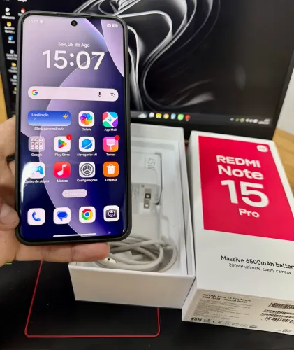 REDMI NOTE 15 PRO 256GB 8GB DE RAM , COMPLETO NA CAIXA SEM DETALHES!