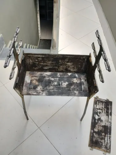 Churrasqueira de alumínio batida desmontável