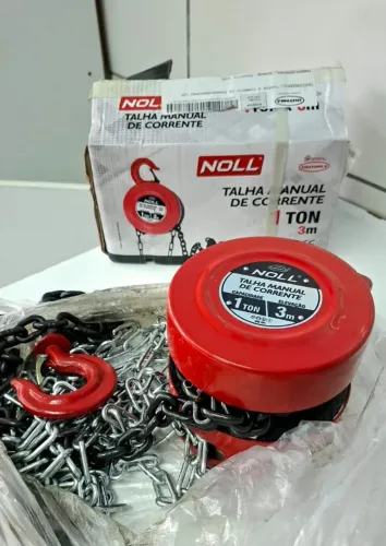 Talha manual de 1 tonelada corrente de 3 metros - Entrega gratis
