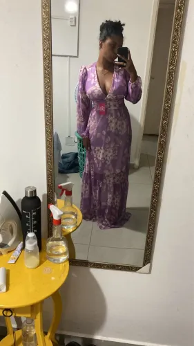 Vestido longo lilás