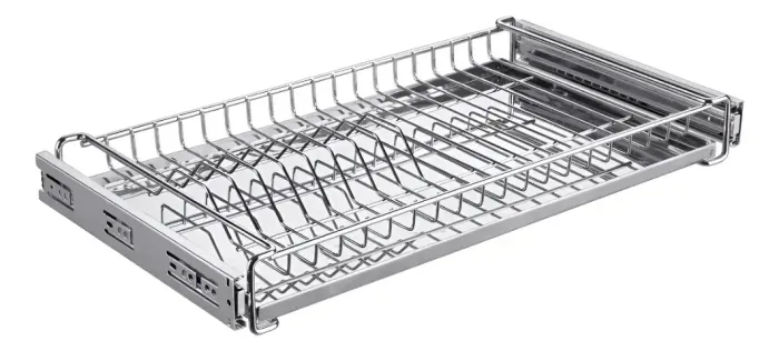 Escorredor de Pratos Deslizante Giosul 57cm Aço Cromado Bandeja Inox