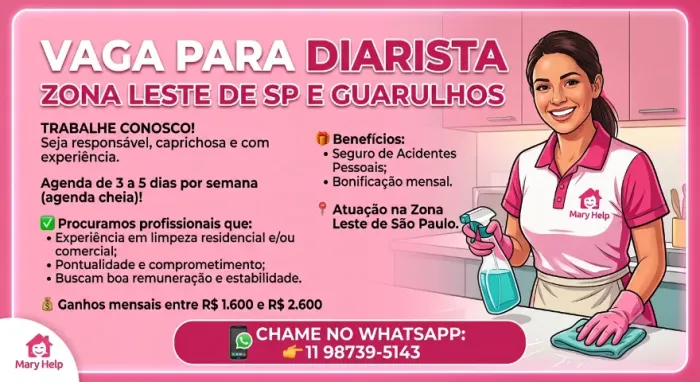 DIARISTA COM EXPERIÊNCIA