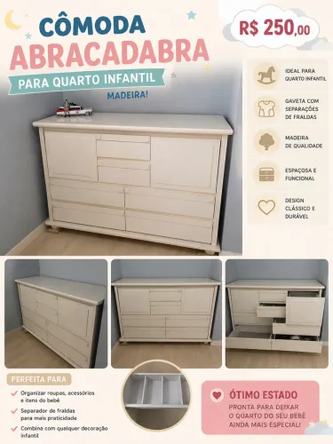 Cômoda abracadabra madeira 