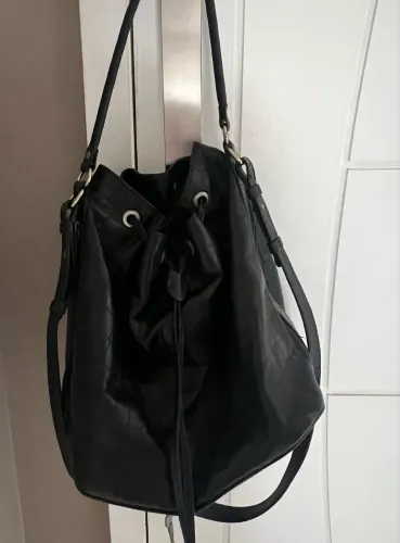 Bolsa couro preta mr cat