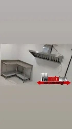 Coifa em aço inox cozinha industrial sob medidas inoxidável
