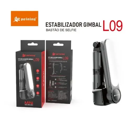 Estabilizador Gimbal Com Led Smartphone Bluetooth Tripé L09 Peining