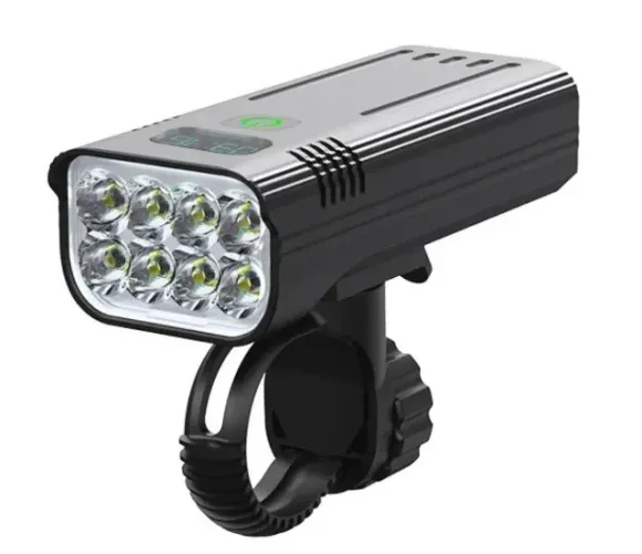 Lanterna Farol Bike NewBoler 8 Leds Exibição Digital Alumínio 4800 Lumens 21333