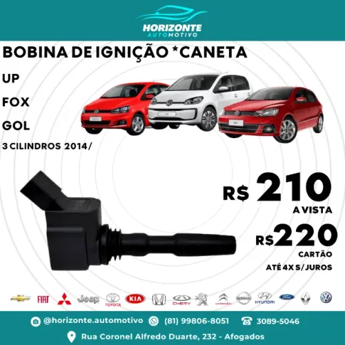 Bobina de Ignição UP Gol Fox 1.0 3 cilindros 2014/ (caneta)