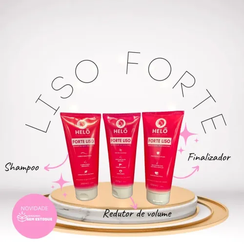 Kit Helo Forte Liso para alisamento em casa 