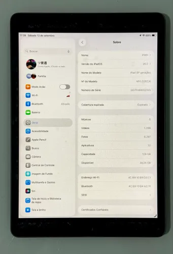 iPad 8ª Geração cinza. EXCELENTE