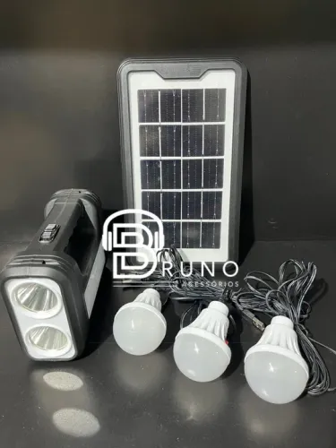 Kit Iluminação Solar com 3 Lâmpadas LED