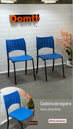 Cadeira de Espera para recepção Cores - Azul e Preto