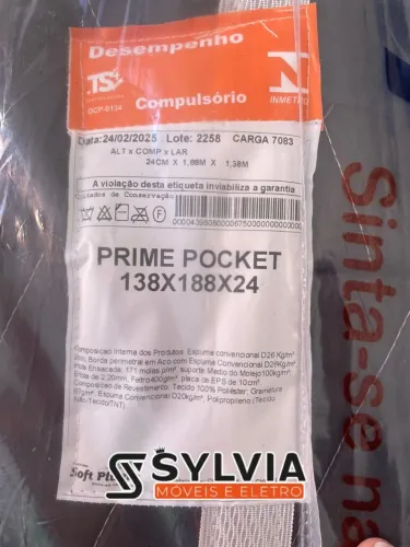 Colchão Prime Pocket 138x188x24 - Sylvia Móveis