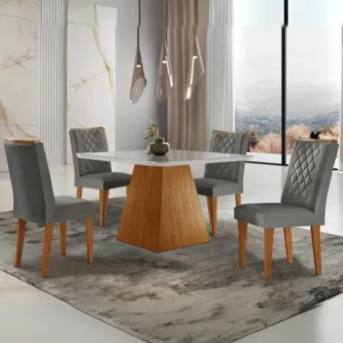 MESA JANTAR SUPER DESIGN E ELEGÂNCIA 4 LUGARES !! 726TT7