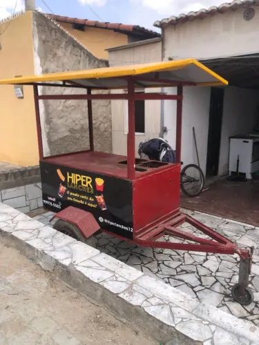 Carrinho de Lanches/Reboque com Toldo - Pronto para Trabalhar