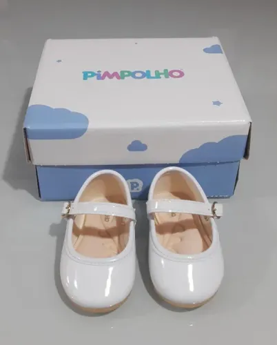 Sapatilhas Pimpolho Brancas Bebê - Novo N°16