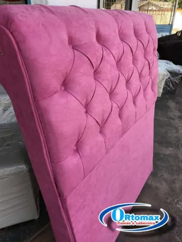Cabeceira de Cama Solteiro Suede Rosa