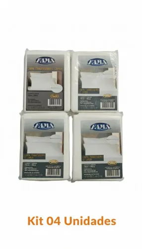 Fronha Capa Travesseiro 04 Unidades Impermeável Zíper Cor Branco Liso