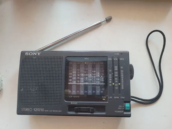 Radio sony icf sw10 12 bandas sw lw mw fm raro coleção perfeito