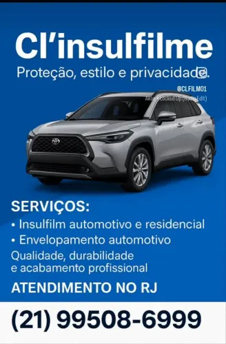 Insulfilm e envelopamento automotivo e residencial