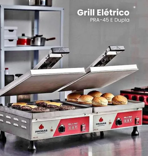 Chapa Grill Elétrica PRA-45 Dupla Progas - Marcos