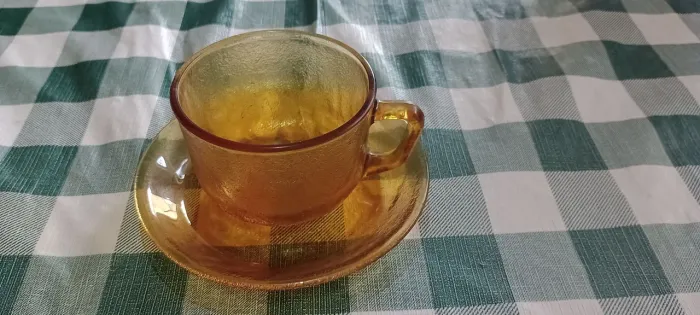 Xícara de Chá em Vidro -  Âmbar 