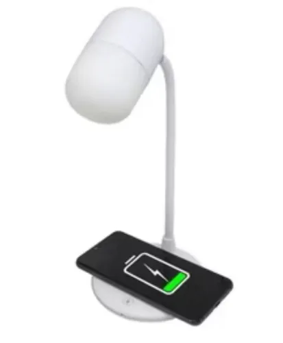 Abajur com Carregador por Indução: luz fria e luz quente