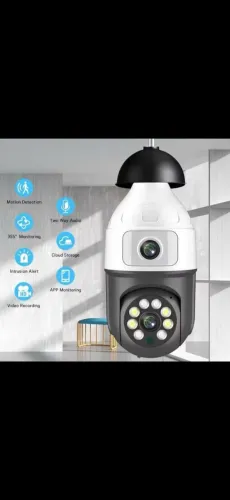 Câmera lâmpada 2 em 1 via Wi-Fi Visão 360° 