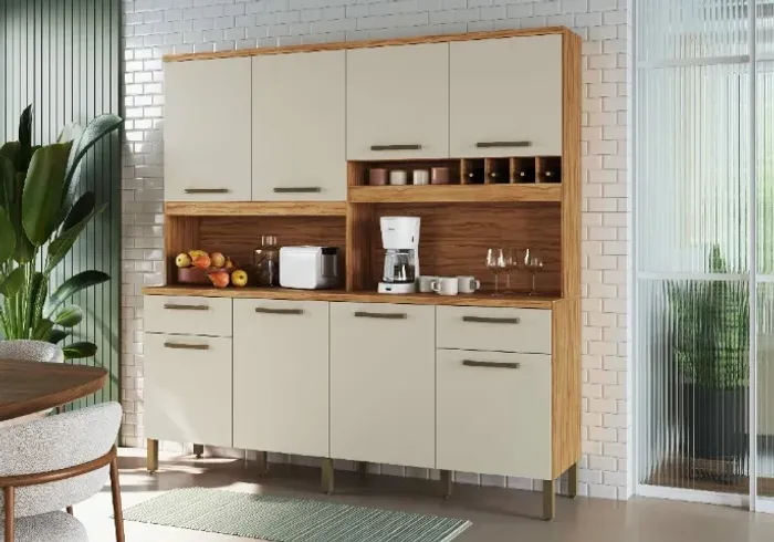 Armario de Cozinha com 2 metros Cabernet em MDF (Novo)