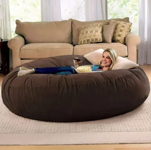 Puff marrom cheio (Já vem com a espuma dentro)