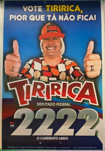 Poster Tiririca 2222 Campanha Deputado Federal Eleição 2010