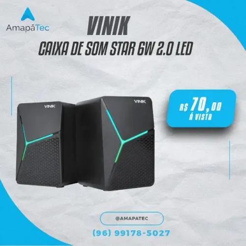 Caixa De Som Gamer Vinik Star 6w 2.0