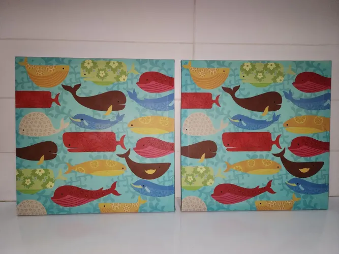 2 Quadros de Baleias 40 x 40