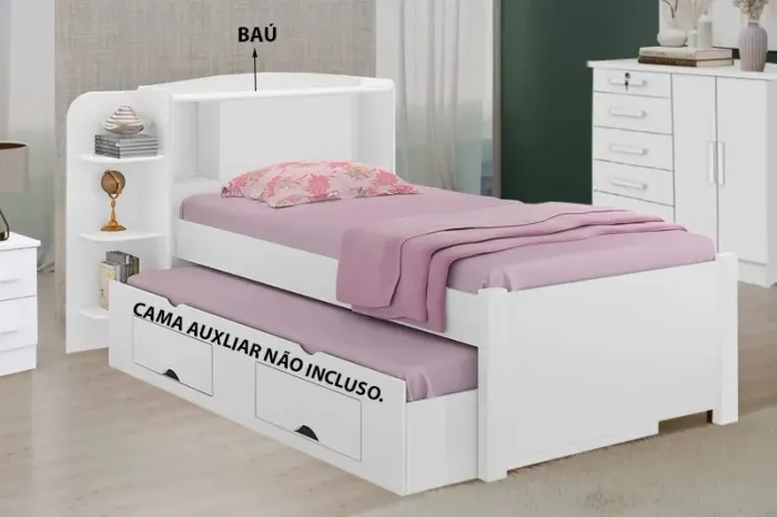 Cama Solteiro Milênio Branca rf65
