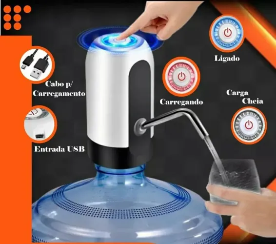 Bomba Para Galão De Água Elétrica Recarregável Apenas: 39,99