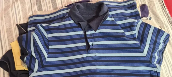 Camisa Polo Lee - Azul Listrado - Tamanho M